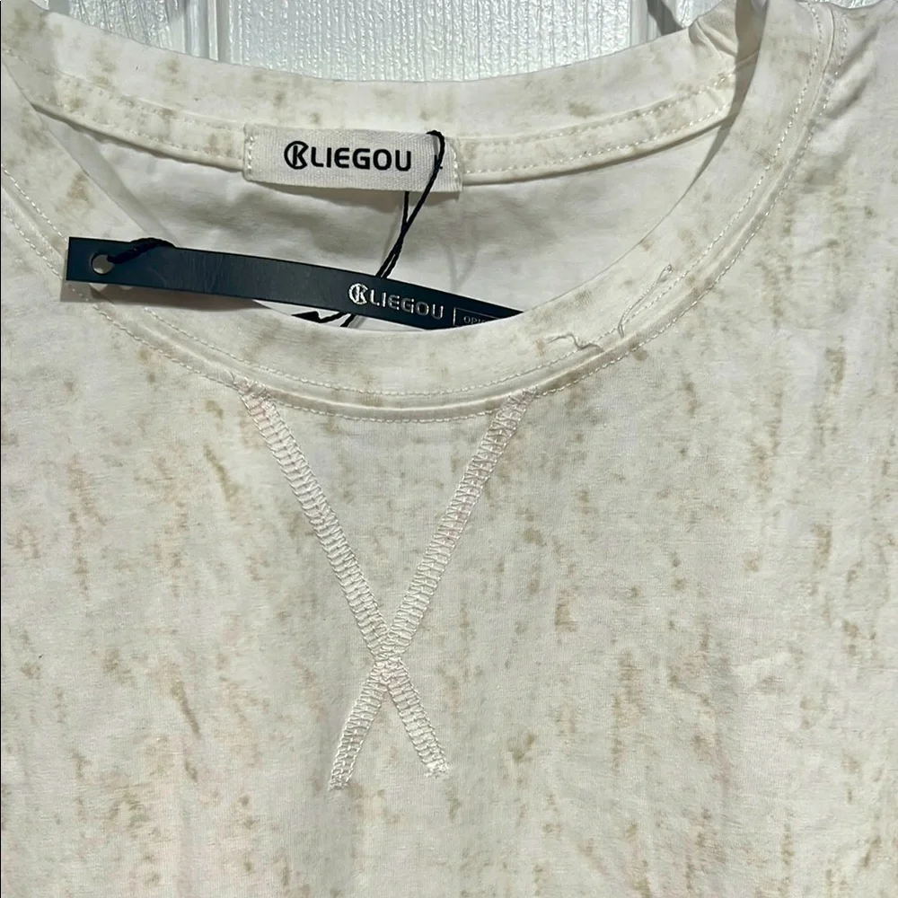 Men's Cream Long Sleeve Tee - Picture 1 of 4